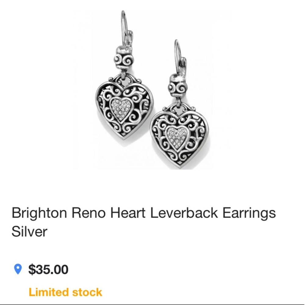 Lovely Brighton heart earrings, never worn!!